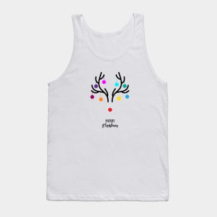 Abstract Christmas deer with red nose Tank Top